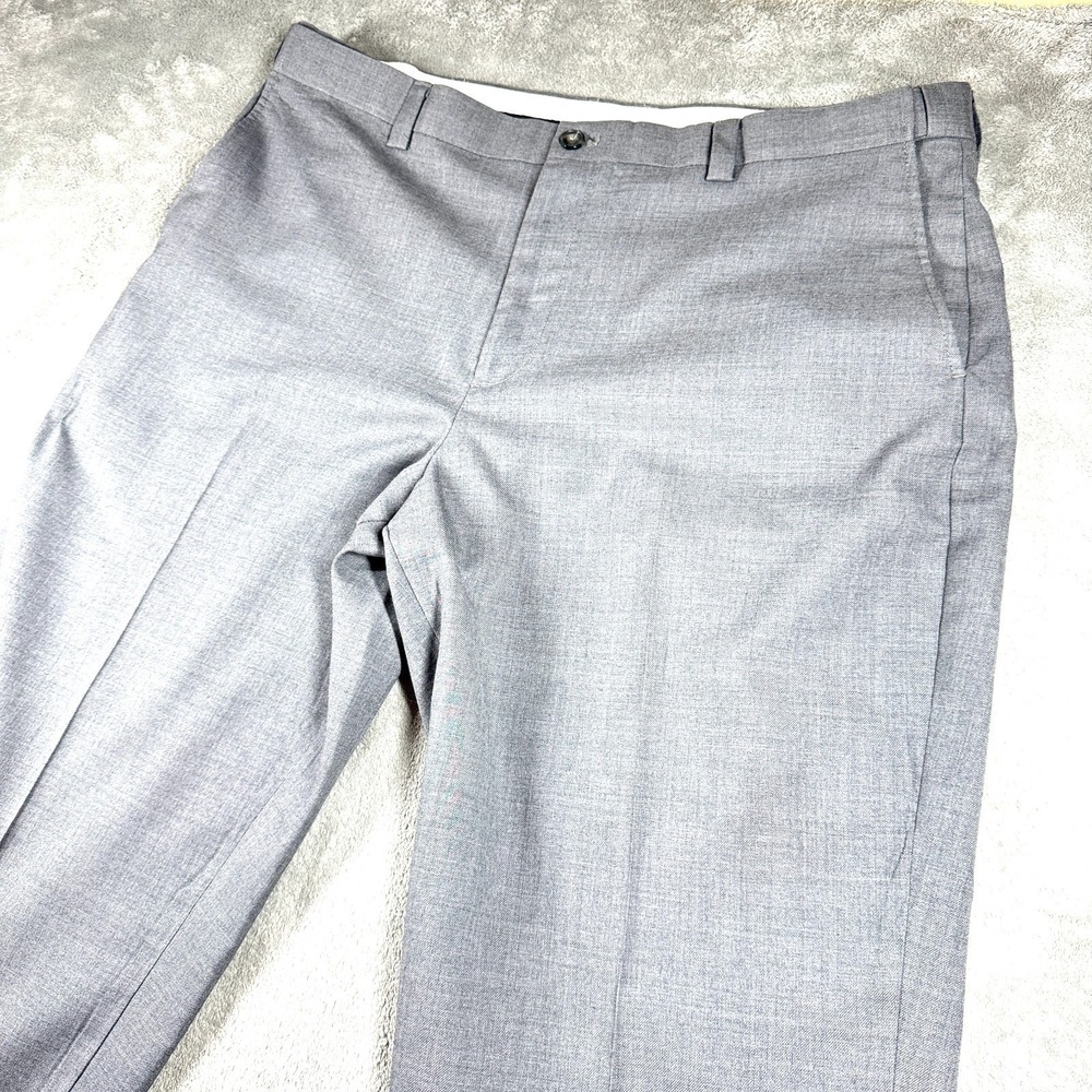 L.L.Bean Comfort Waist Wool Dress Pants Mens 40x30 Gray Flat Front